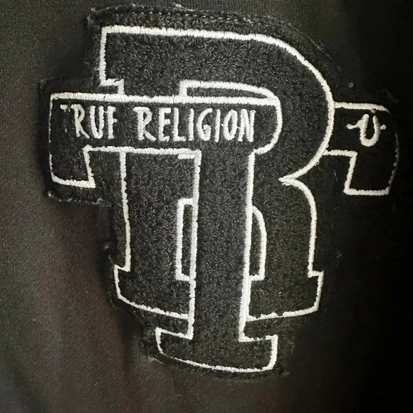 True Religion Logo Hooded Cotton Varsity Jacket. Size XL - Picture 6 of 11